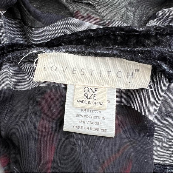 Lovestitch Black Red Velvet Sheer Burnout Kimono
Open Front Boho Bohemian Hippie - Picture 6 of 6